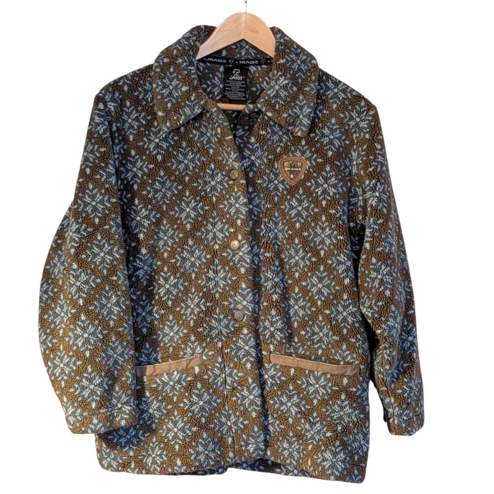 Orage Fleece Jacket Full Zip Women's S Teddy Coat Soft Fluffy Ski Lodge Canada